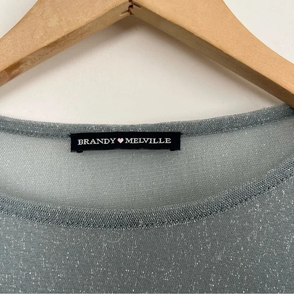Brandy Melville Mesh Sparkle Top - Picture 8 of 8